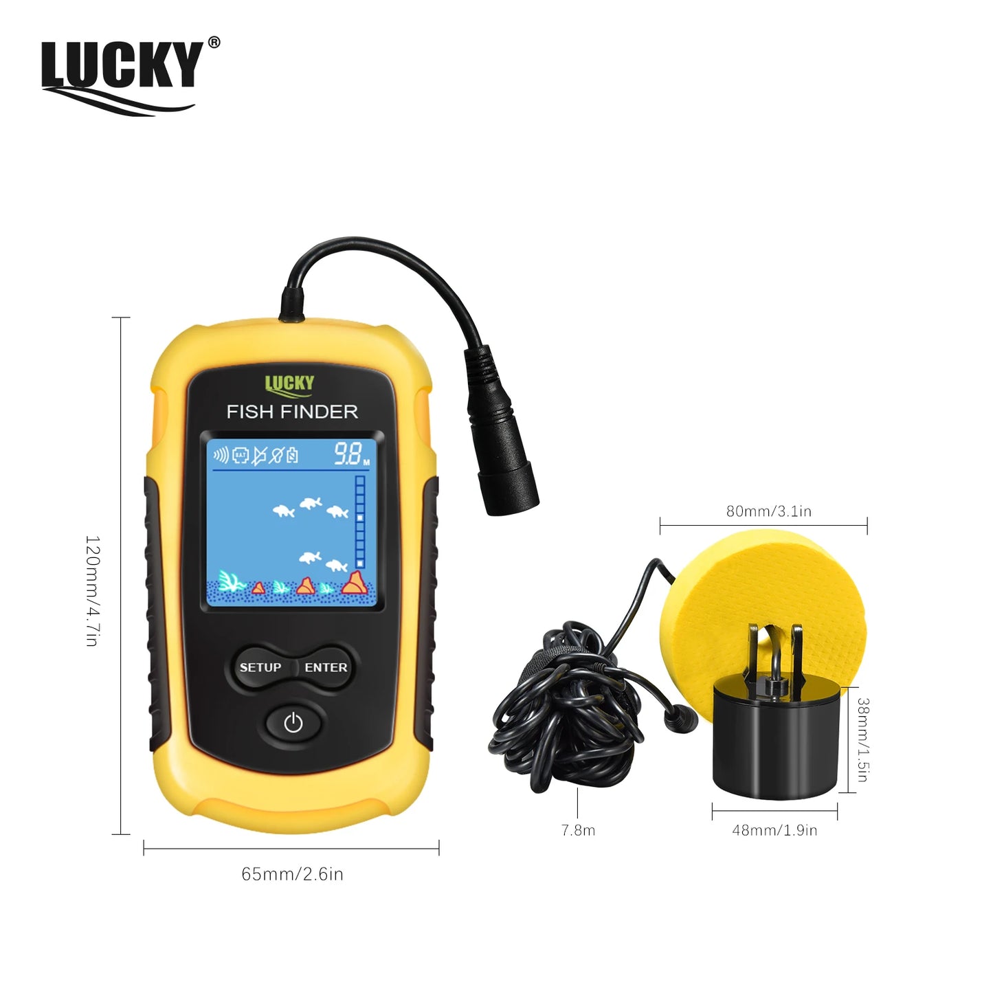 FFC1108 1 Alarm 100M Portable Sonar Fish Finders