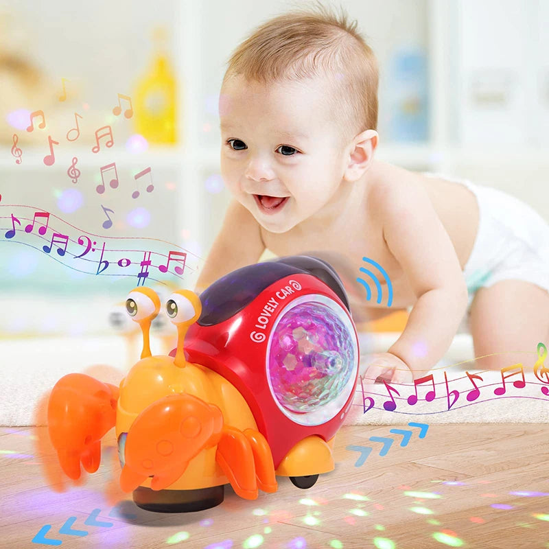 Crawling Crab Snail Baby Toy Walking Tummy Time