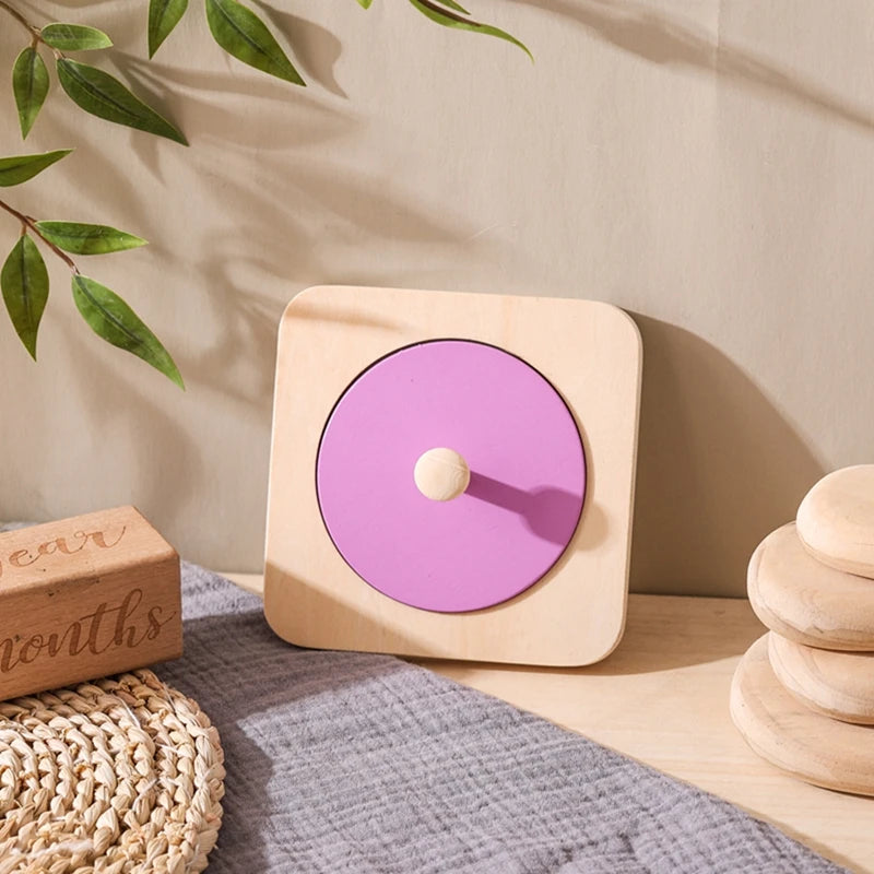 Baby Montessori Mirror Puzzle Busy Board Wooden Toys