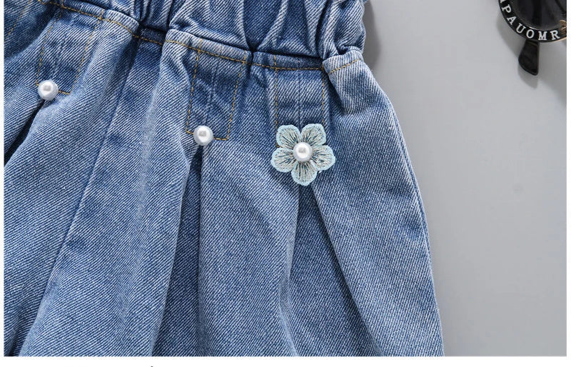 Summer Kid Girls A line Shaped Denim Shorts