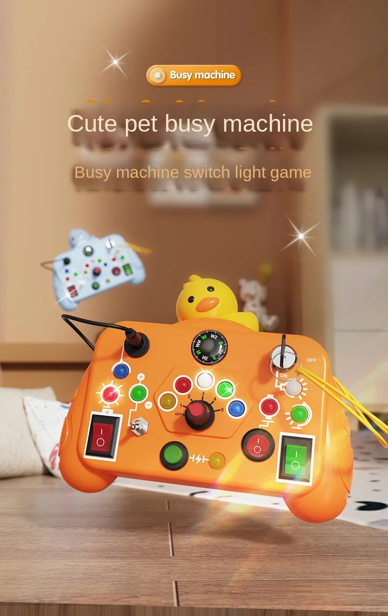 Montessori Busy Board Sensory Toys Cartoon with LED