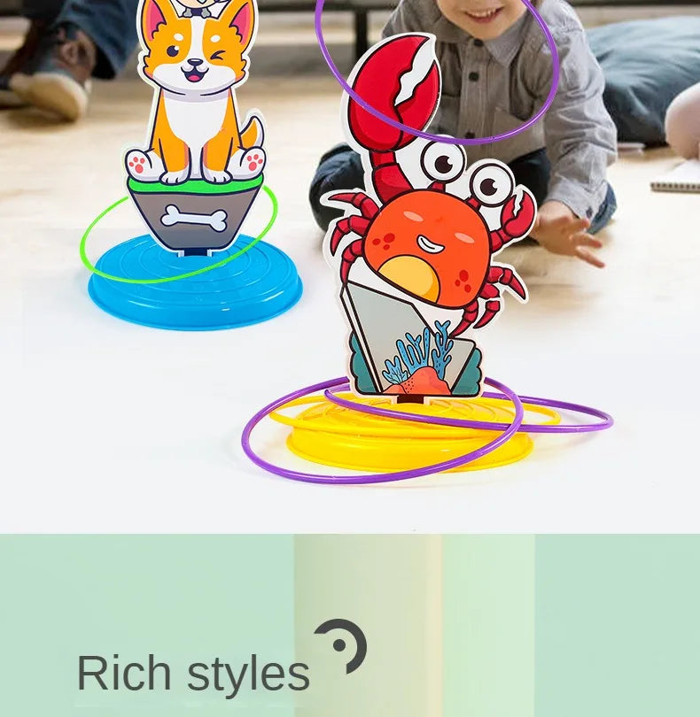1 Set Kid Animals Ring Toss Game Toy