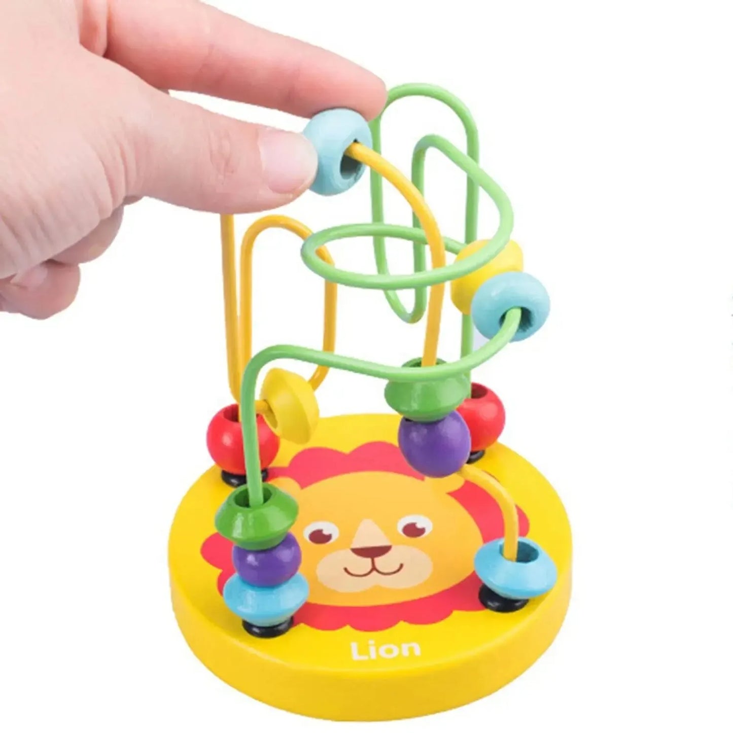 Colorful Wooden Roller Coaster Educational Circle Toy For
