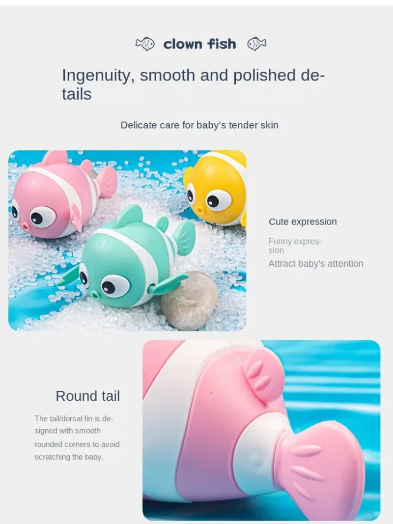 Bath Toys Cute Swimming Clown Fish Bath Toy