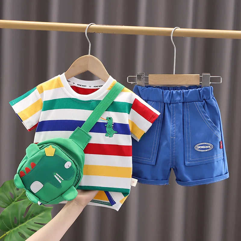 Summer Cute Cartoon Dinosaur Fashion Children O neck