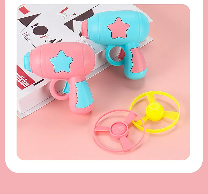 Children Saucer Launcher Pistol Outdoor Spinning Top Dinosaur