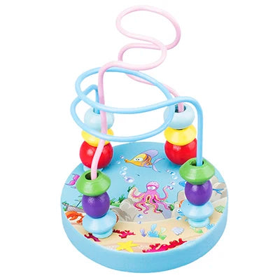 Montessori Baby Toys Wooden Roller Coaster Bead Maze