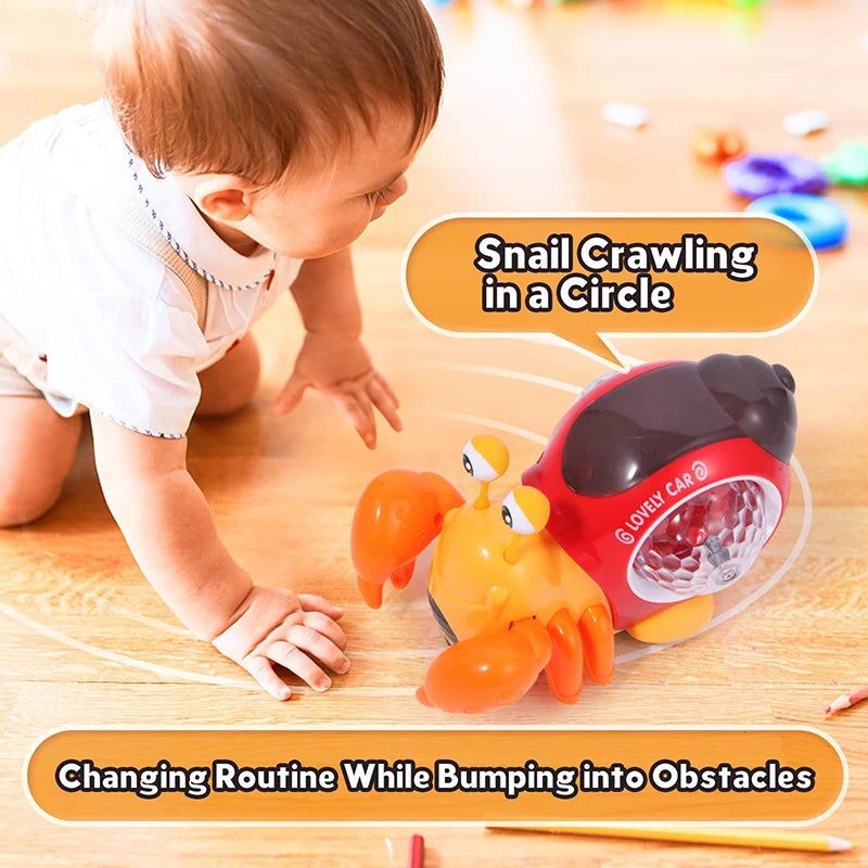 Crawling Crab Snail Baby Toy Walking Tummy Time