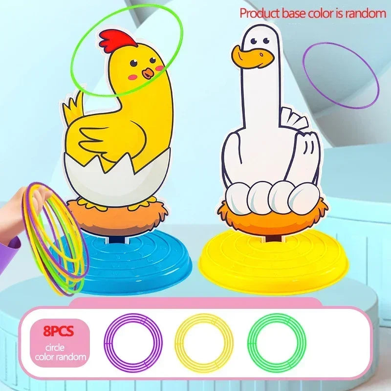 1 Set Kid Animals Ring Toss Game Toy