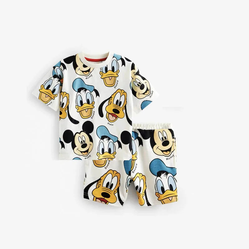 Boys Summer Clothing 2pcs Full Print Tshirt Shorts