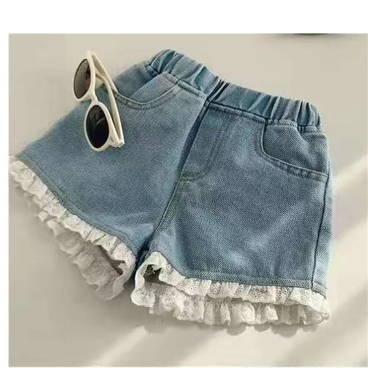 Summer Kid Girls A line Shaped Denim Shorts