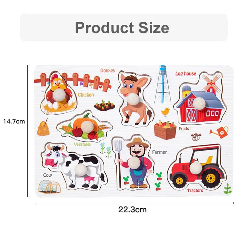 Children Wooden Puzzle Montessori Toys For Baby 1