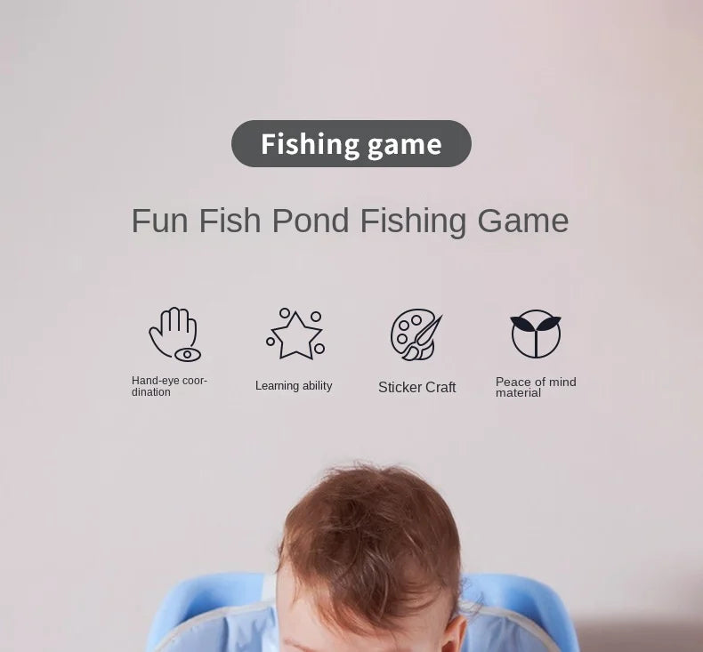 Montessori Wooden Fishing Toys For Children Cartoon Marine