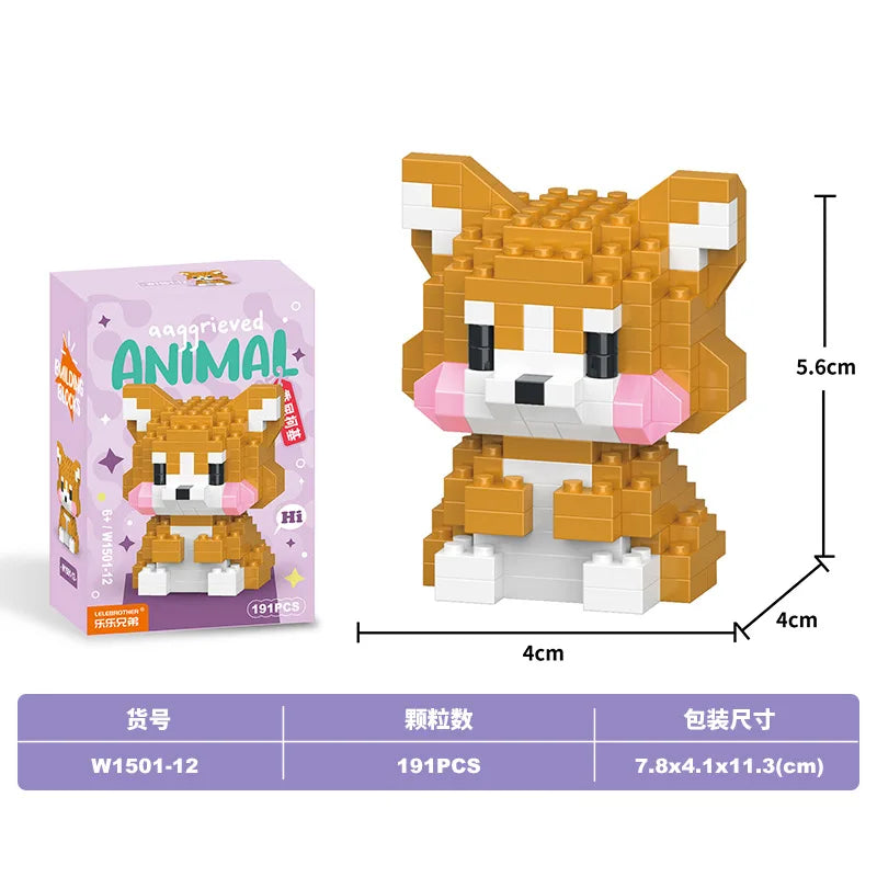 Animal Cat Bricks Constructor Set Micro Building Blocks