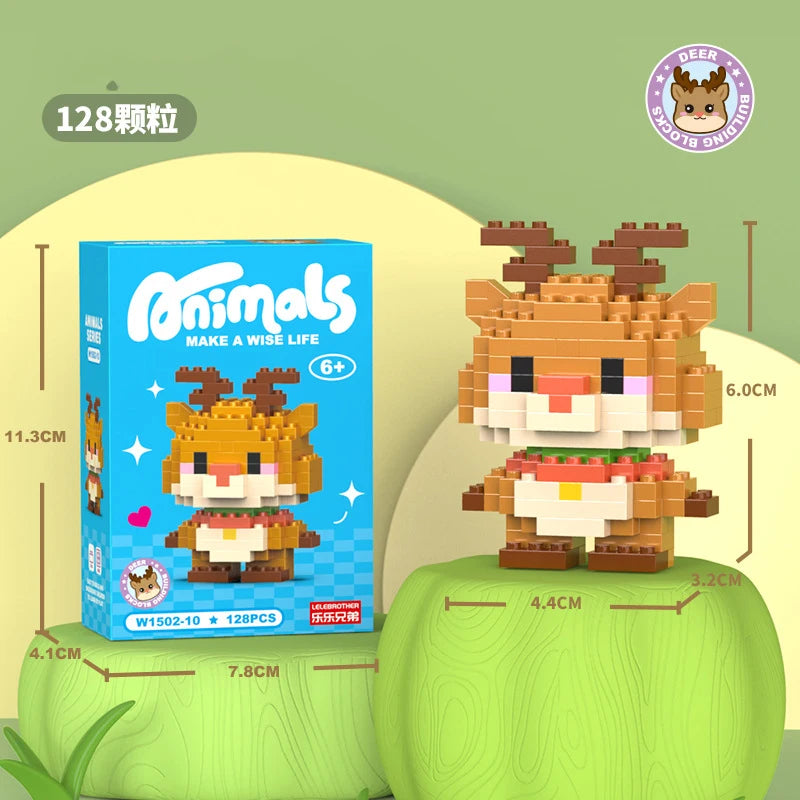 Animal Cat Bricks Constructor Set Micro Building Blocks