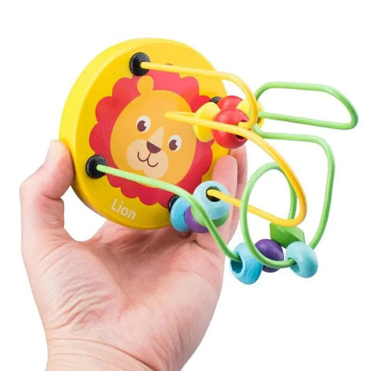 Colorful Wooden Roller Coaster Educational Circle Toy For
