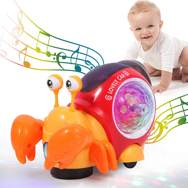 Crawling Crab Snail Baby Toy Walking Tummy Time