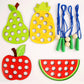 Wooden Lacing Toy Educational Fruits Threading Activity Puzzles