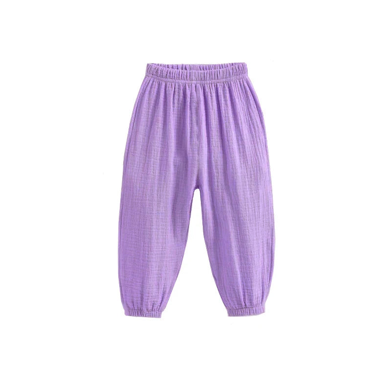 Summer Korea Children Pants Casual Girls Boys Cotton