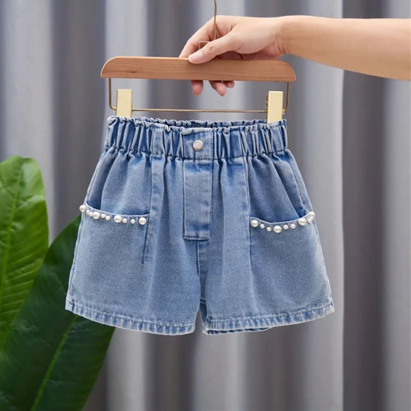Summer Kid Girls A line Shaped Denim Shorts