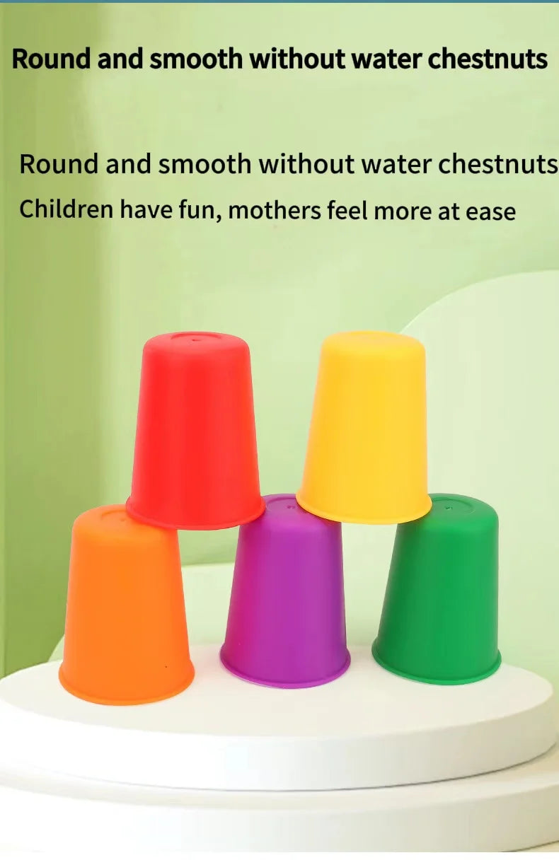 Montessori Toys Mini Stack Cup Game With Card