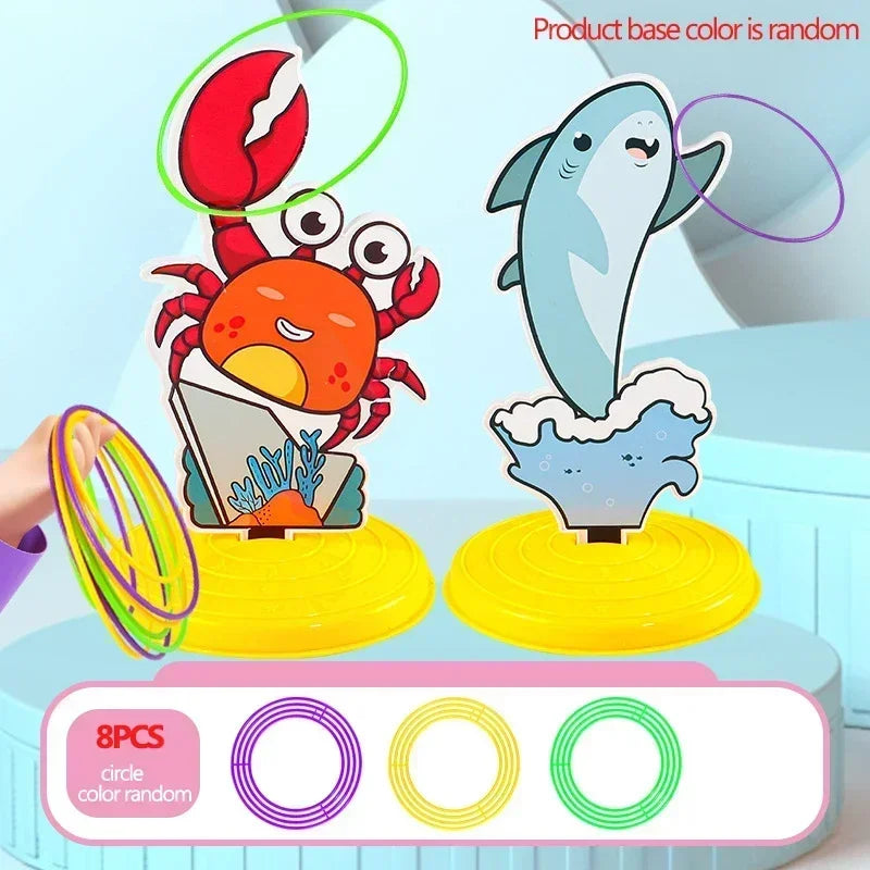1 Set Kid Animals Ring Toss Game Toy