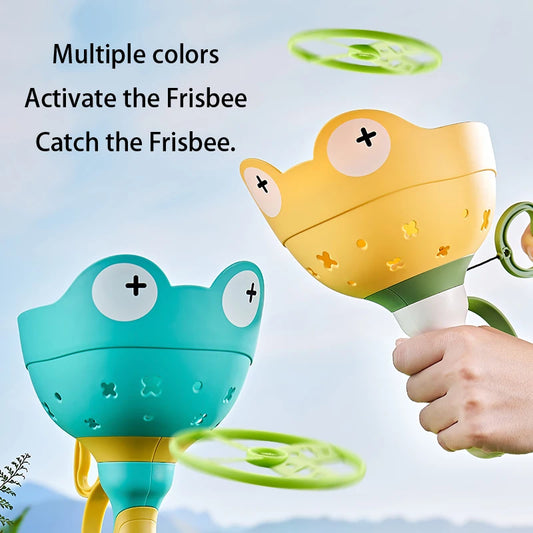 Pull String Flying Saucer Disc Launcher Kids Flying