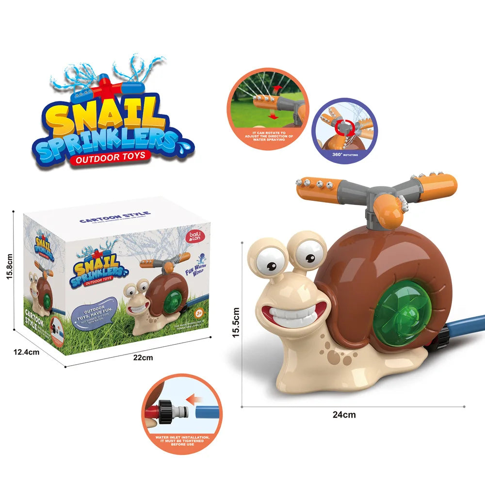 Water Spray Outdoor Toy Snail Sprinkler Backyard Garden