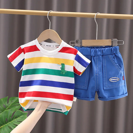 Summer Cute Cartoon Dinosaur Fashion Children O neck