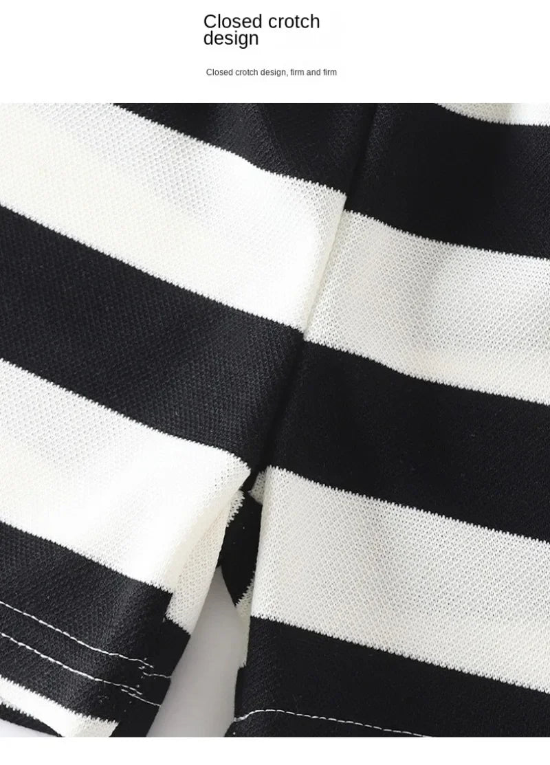 Summer Children Sets Boys Girls Short sleeved Striped