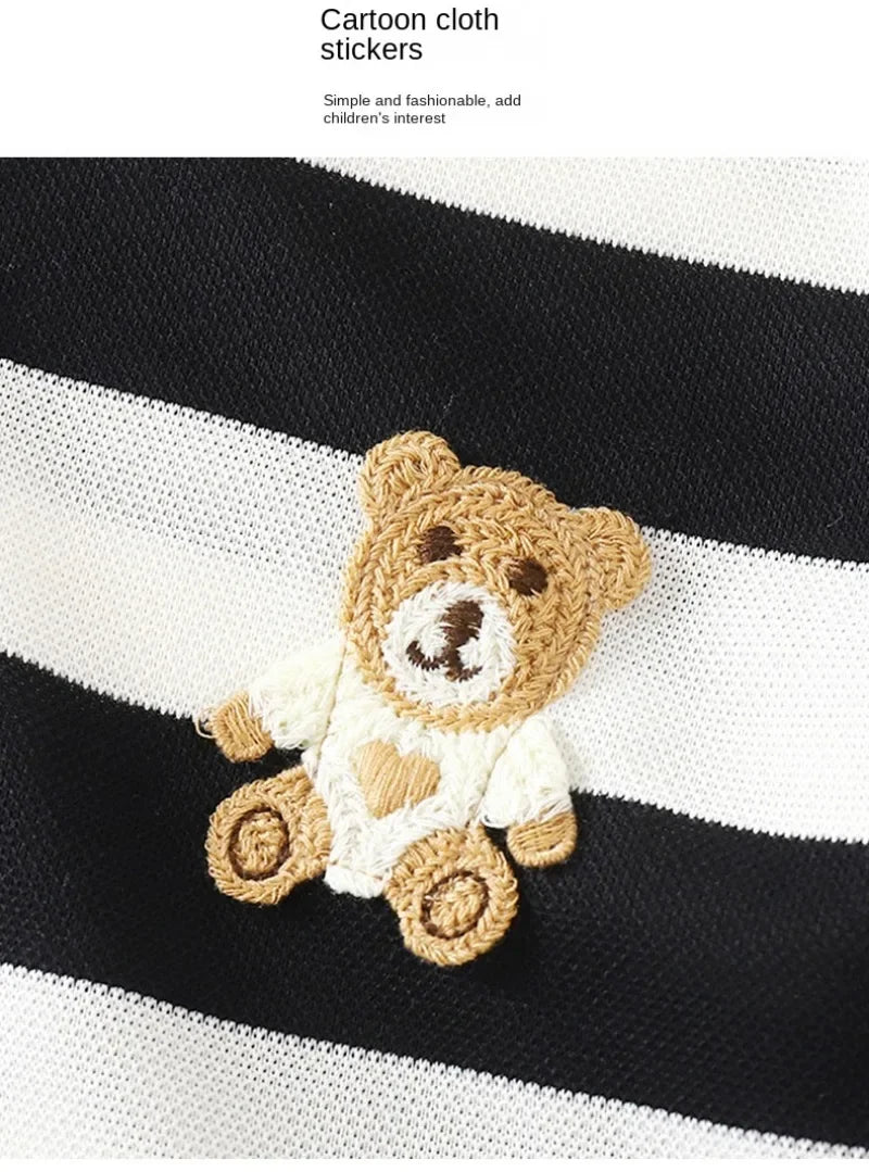 Summer Children Sets Boys Girls Short sleeved Striped