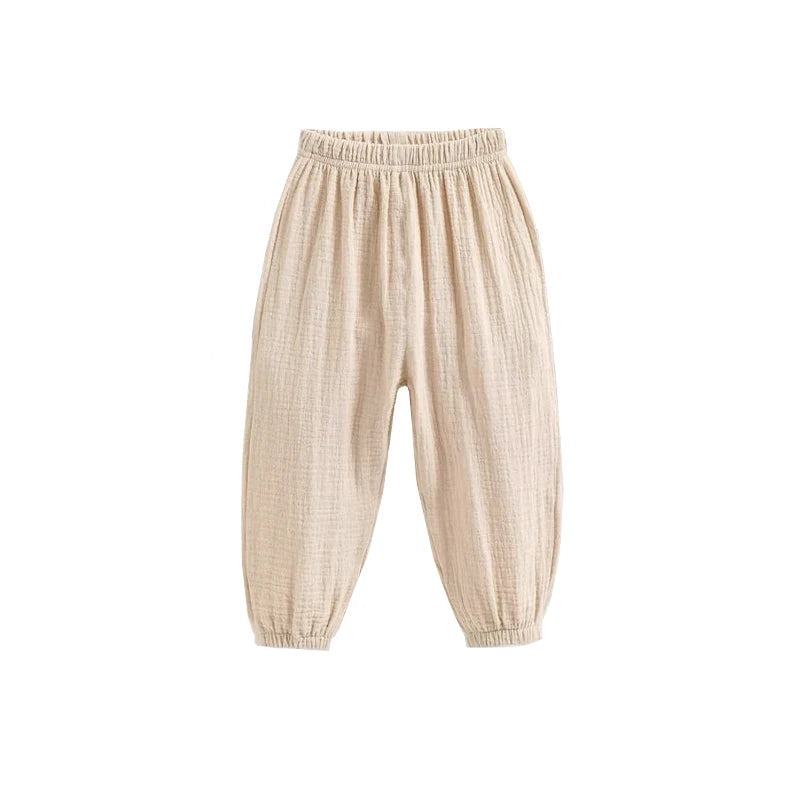 Summer Korea Children Pants Casual Girls Boys Cotton