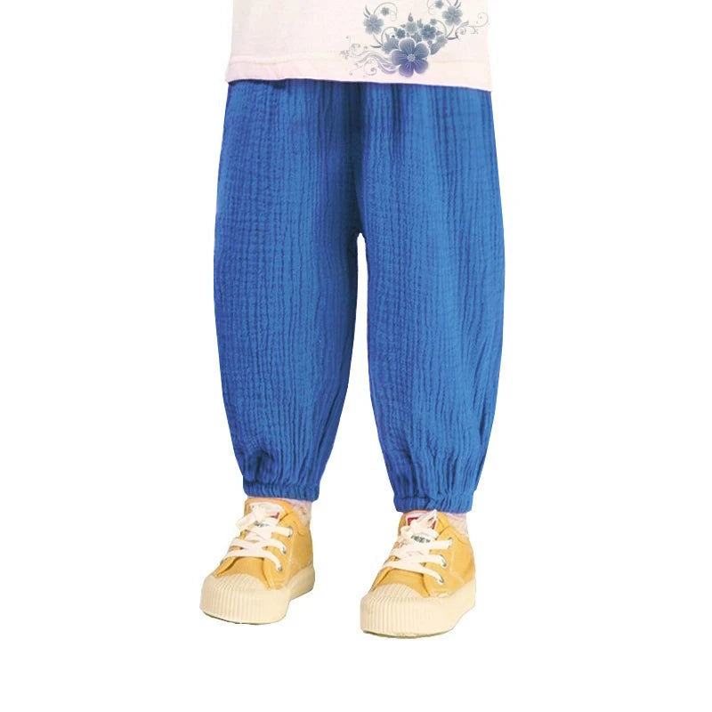 Summer Korea Children Pants Casual Girls Boys Cotton
