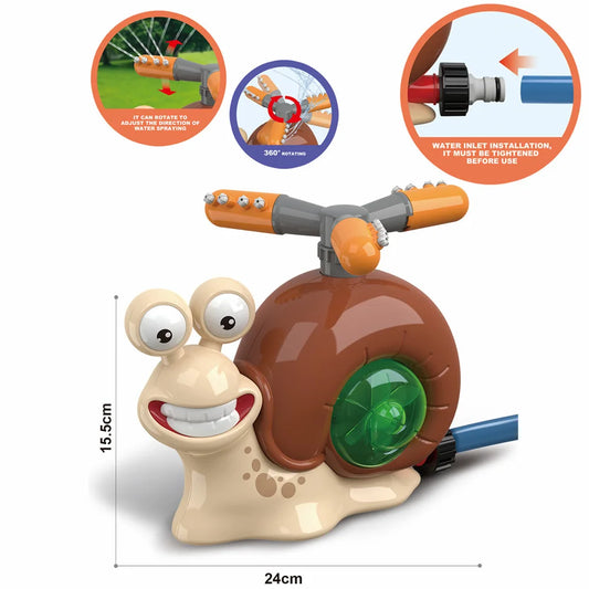 Water Spray Outdoor Toy Snail Sprinkler Backyard Garden