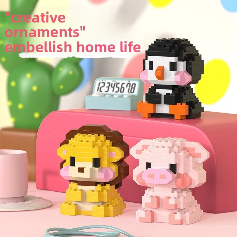 Animal Cat Bricks Constructor Set Micro Building Blocks
