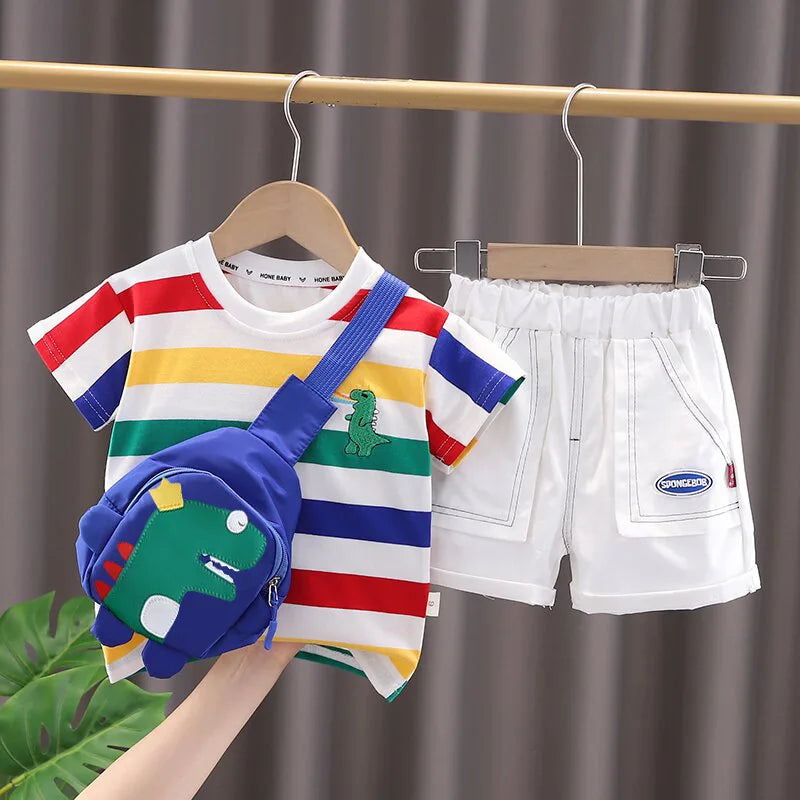 Summer Cute Cartoon Dinosaur Fashion Children O neck