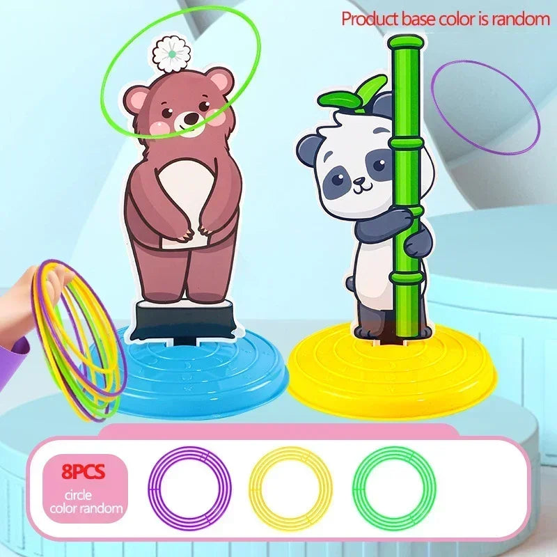 1 Set Kid Animals Ring Toss Game Toy