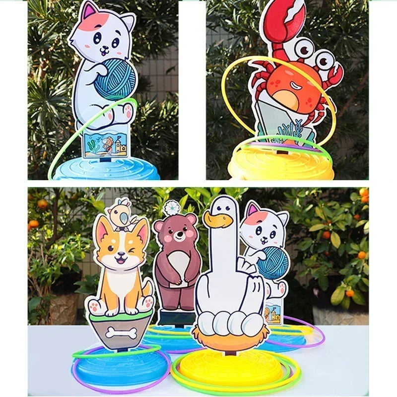 1 Set Kid Animals Ring Toss Game Toy