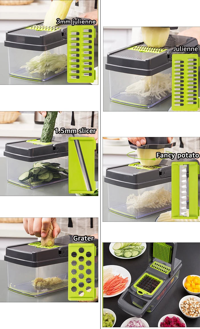 Vegetable Chopper Multifunctional Grater Cutter Kitchen Accessories Manual