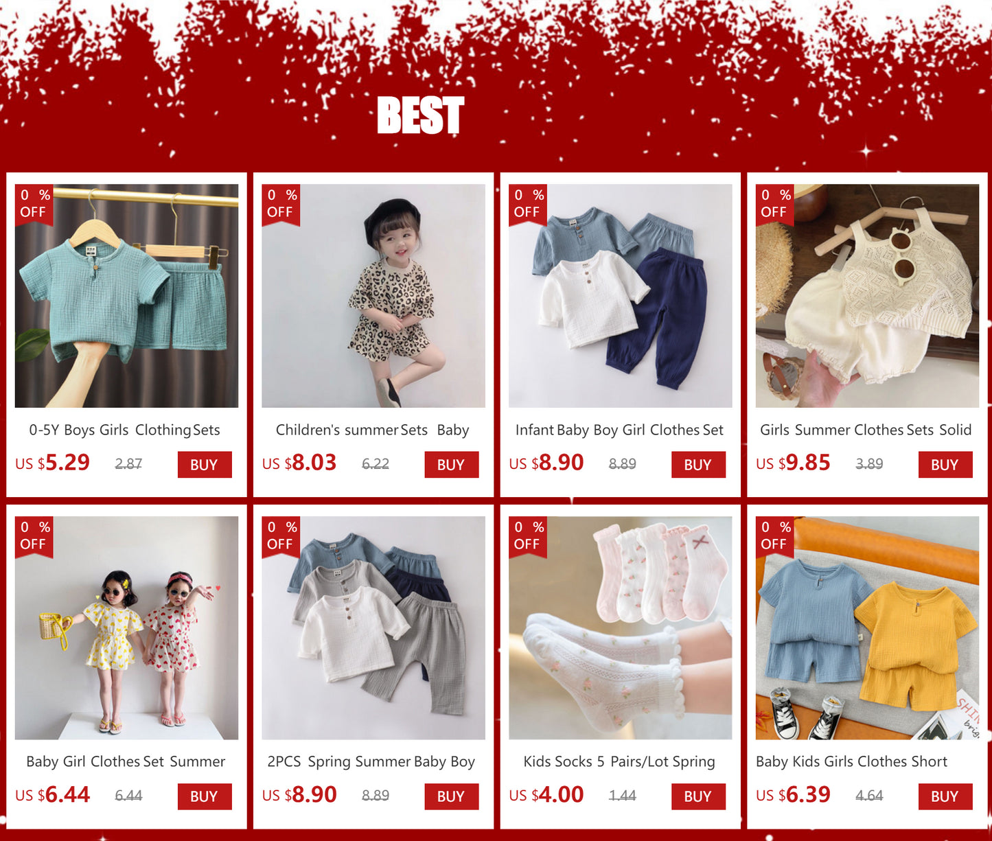 0 5Y Boys Girls Clothing Sets Summer Solid
