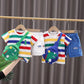 Summer Cute Cartoon Dinosaur Fashion Children O neck