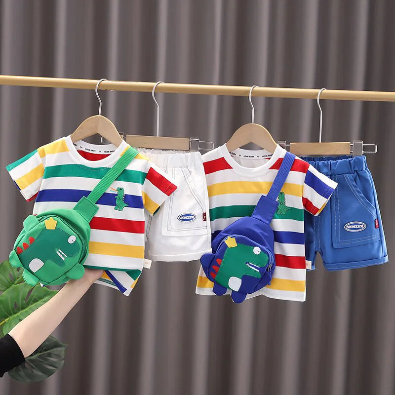 Summer Cute Cartoon Dinosaur Fashion Children O neck