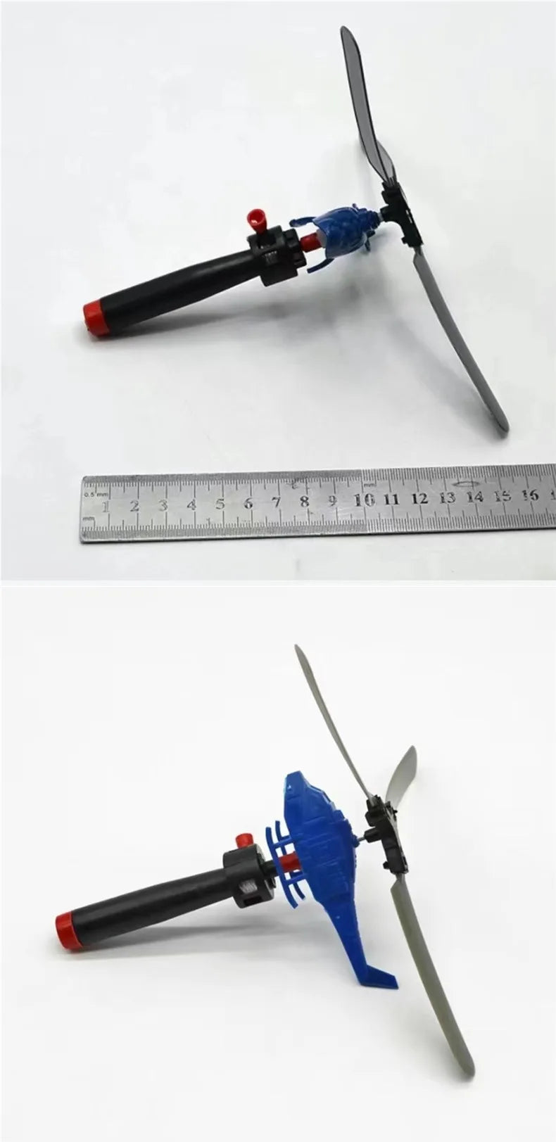 1 3 5sets Bamboo Dragonfly Handle Pull Helicopter