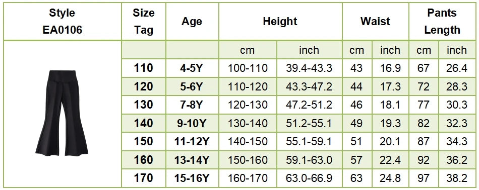 Stylish Children High Waisted Slimming Comfortable Bootcut Leggings