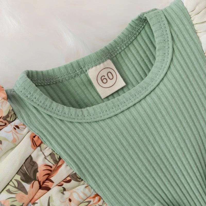Summer Baby Girl Dress With Bowknot Striped Jumpsuit