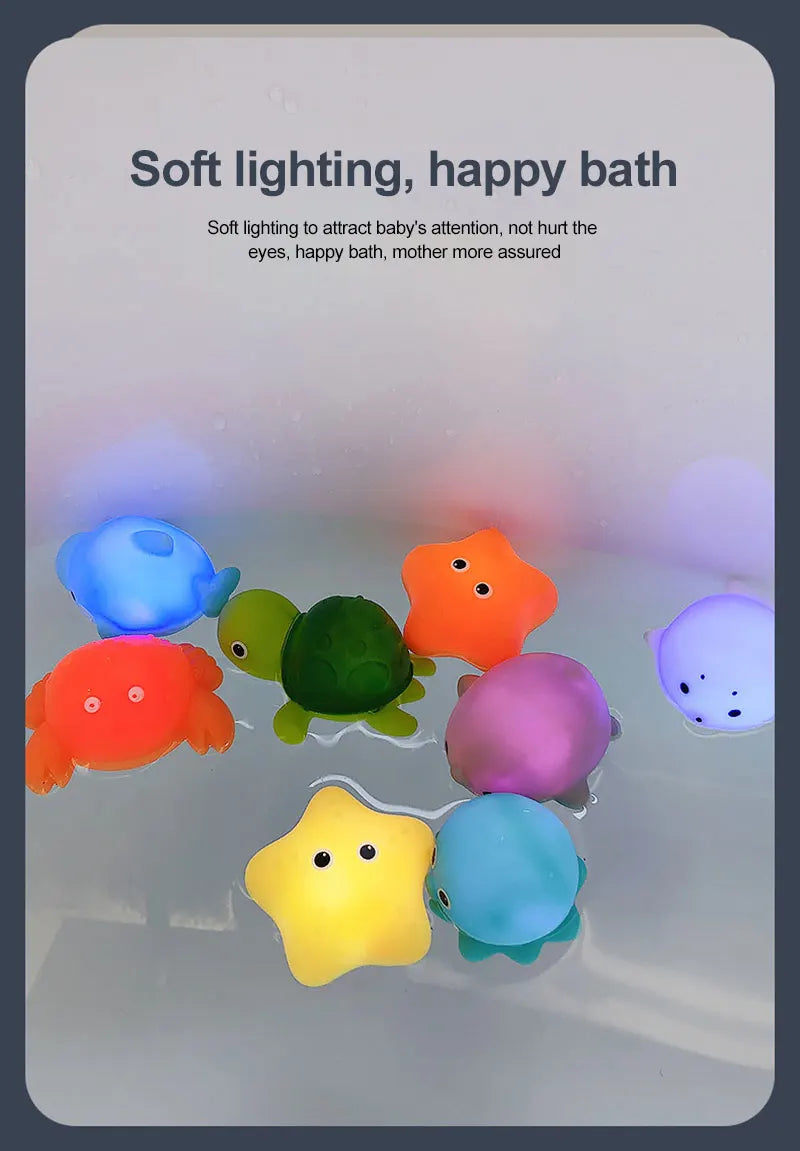 Baby Cute Animals Bath Toy LED Light Up