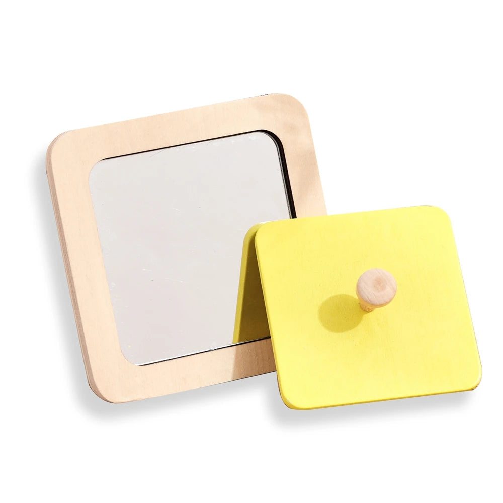Baby Montessori Mirror Puzzle Busy Board Wooden Toys