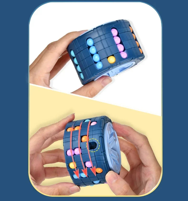 3D Cylinder Cube Toy Magical Bean Gyro Rotate