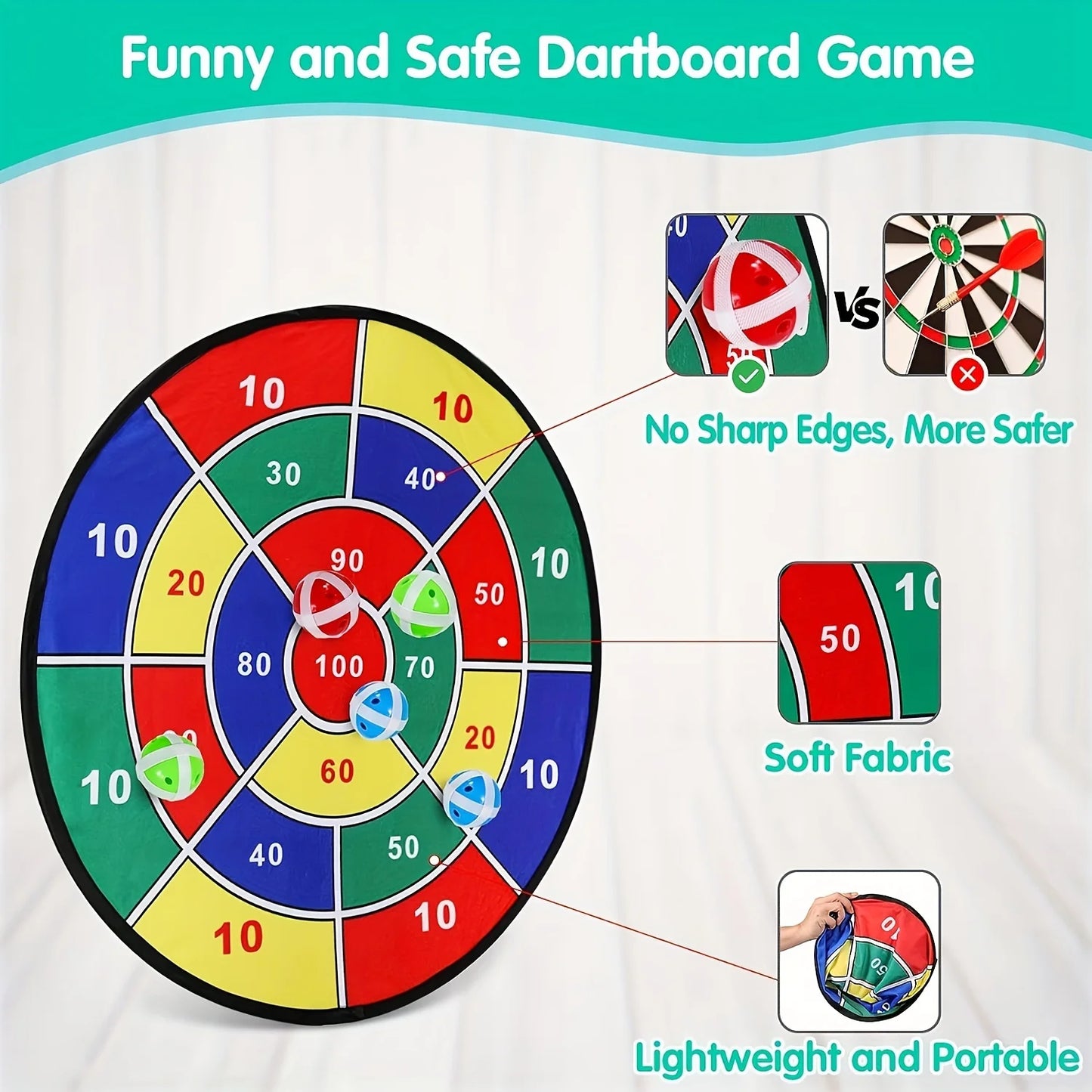 29 inchs Kids Dart Board Game Set with