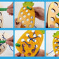 Wooden Lacing Toy Educational Fruits Threading Activity Puzzles